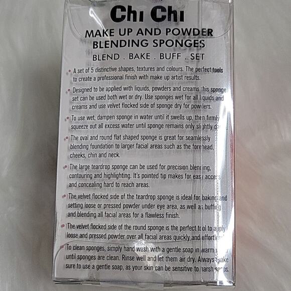 Chi Chi Cosmetics Makeup & Powder Blending Sponges NEW Set of 5 - Picture 4 of 6
